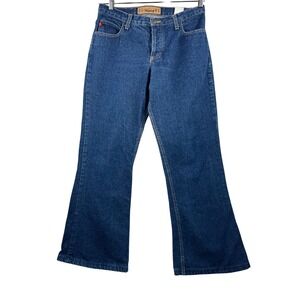 VTG Mudd Wide Leg Jeans sz 13 Blue Dark Wash Vintage 90s Flare western